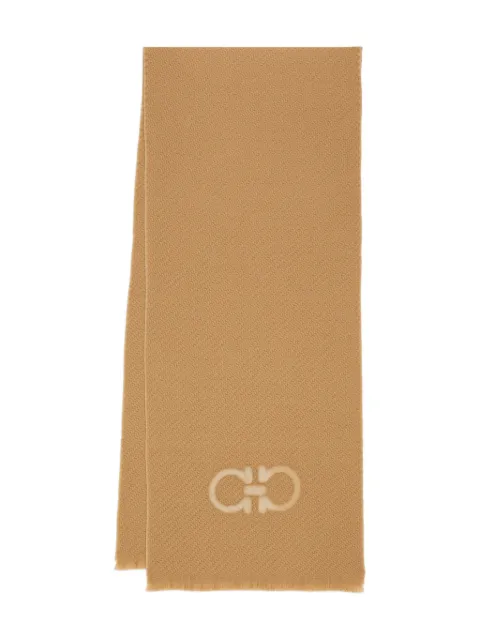 Ferragamo Gancini-motif wool scarf Neutrals 790357