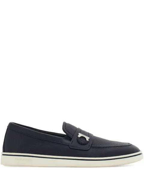 Ferragamo boat shoe loafers with Gancini ornament Blue 789159
