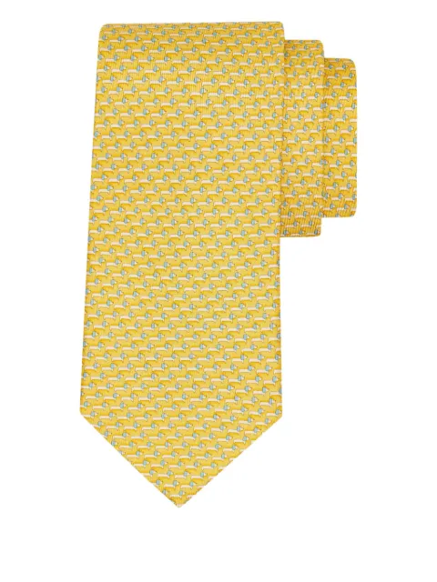 Ferragamo dachshund print silk tie Yellow 788889