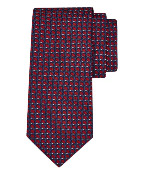 Ferragamo jacquard pegasus tie Blue 789278