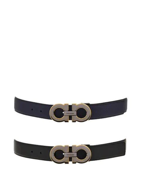 Ferragamo reversible gancini buckle belt Black 790955