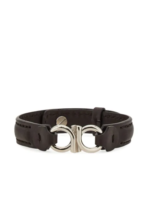 Ferragamo gancini double leather bracelet Brown 790996