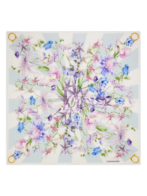 Ferragamo Gaia-print silk scarf Neutrals 789917