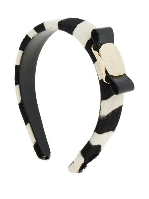 Ferragamo Vara Bow zebra-print headband Black 791472