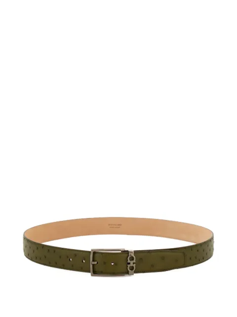 Ferragamo Gancini buckle belt Green 790244