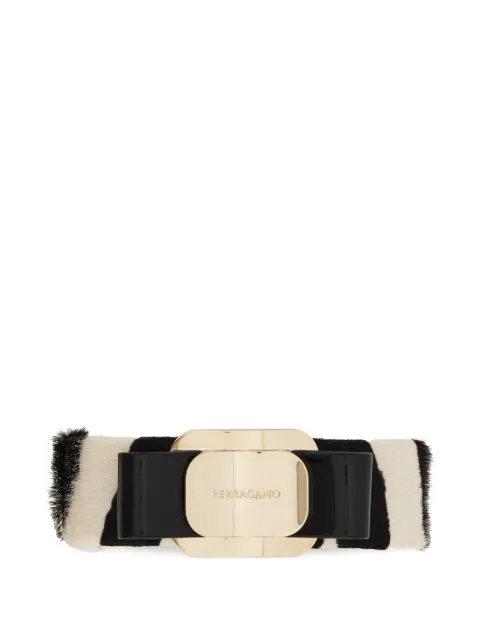 Ferragamo Vara Bow zebra-print hairclip Black 791474