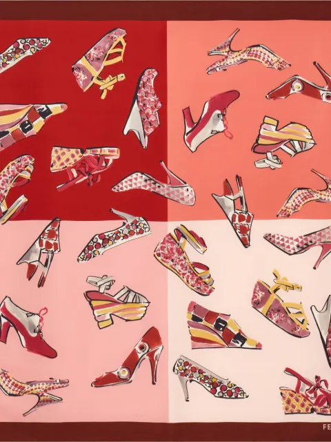 Ferragamo genio-print silk scarf Pink 789876
