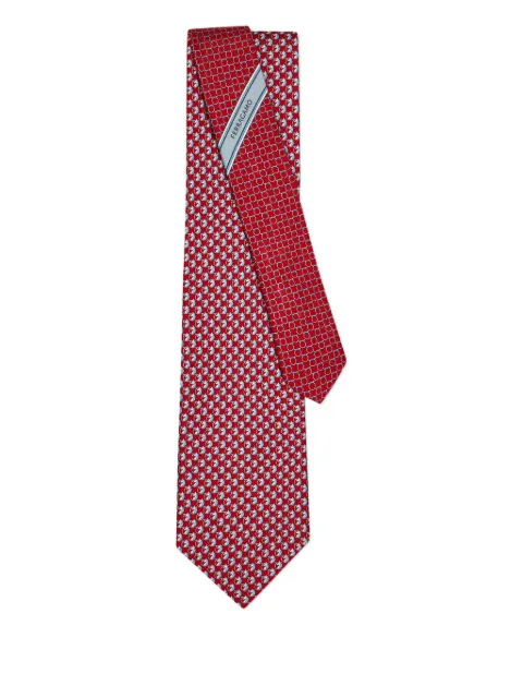 Ferragamo Pegasus print silk tie Red 789675