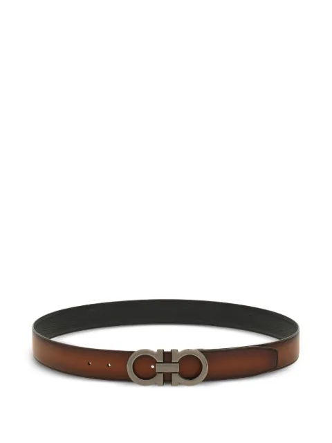 Ferragamo rectangular-buckle reversible belt Brown 791932