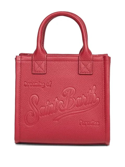 MC2 Saint Barth mini grained logo leather tote bag Red VANMI00100777I