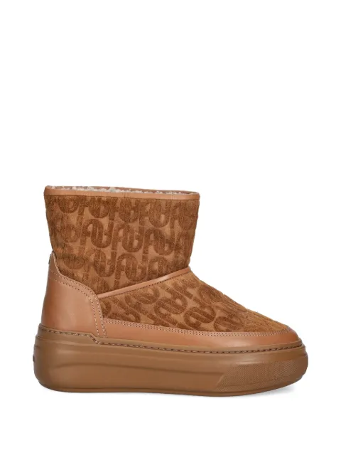 Furla logo-embossed platform boots Brown YK29NUABX4215