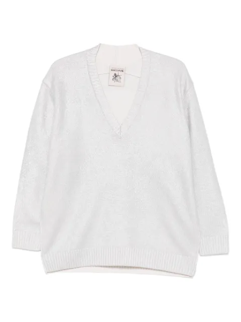 Semicouture Faustina V-neck sweater Grey S5WC34