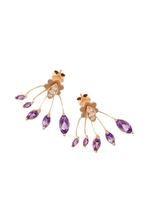 Stefere 18K rose gold Eventail diamond and amethyst earrings Pink E0002830A02
