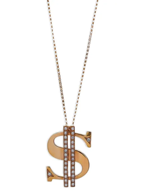 Stefere 18K yellow gold Dollar Sign diamond necklace Gold D20102011Y