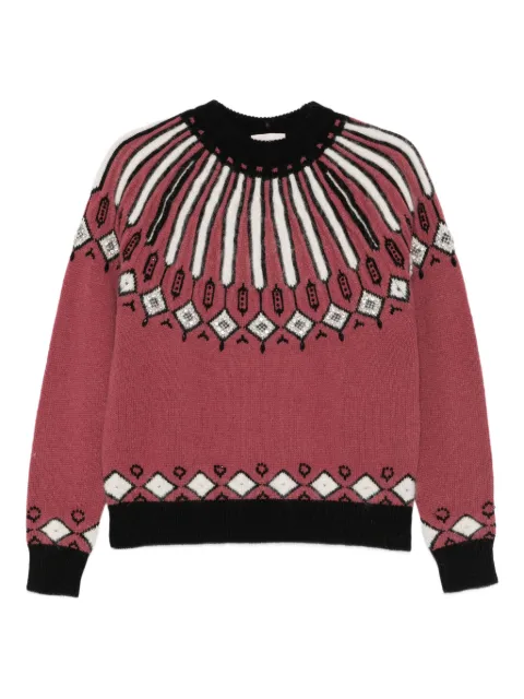 Semicouture Adriane embellished-patterned sweater Pink S5WF25