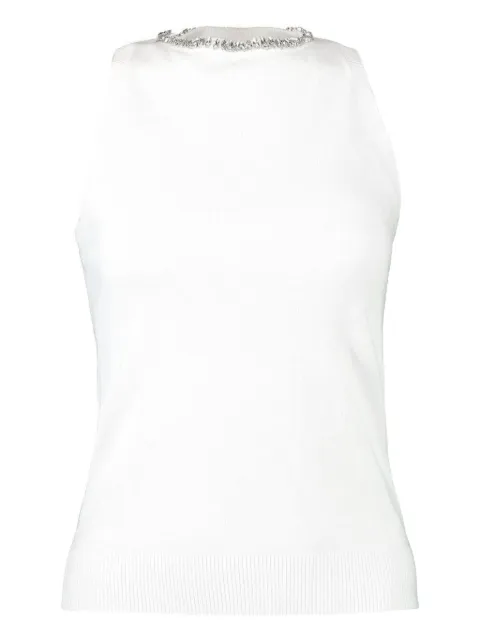 MINNIE ROSE jewel-neck tank top White 9341100