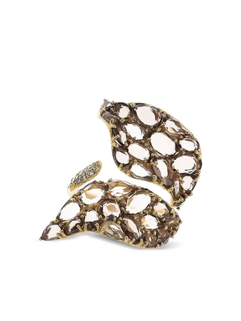 Stefere 18K yellow gold diamond and quartz ring Gold R0002863B03