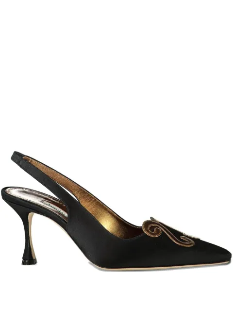 Manolo Blahnik 70mm Durbar slingback pumps Black 3253115000100152211