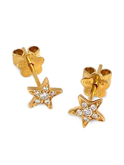 Stefere 18K yellow gold Mini Lucky Stars diamond earrings Gold NPE2844A03