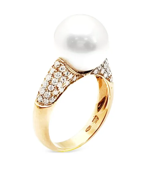Andreoli 18K yellow gold diamond and South Sea pearl ring Gold R3543
