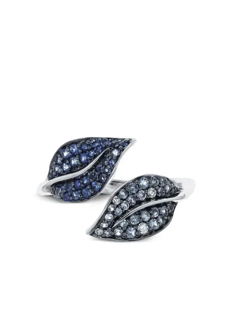 Stefere 18K white gold Garden diamond and sapphire ring Silver NPR2480B01
