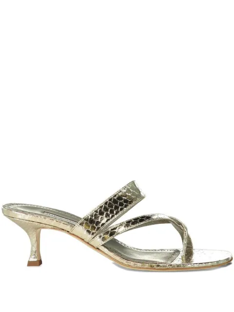Manolo Blahnik 50mm Susaperf snakeskin sandals Gold 32530940001994V