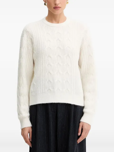 TWINSET cable-knit crew-neck sweater White 252LL3HCC