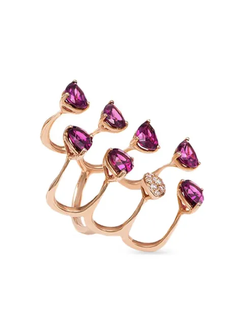 Stefere 18K rose gold Aurore amethyst and sapphire ring Pink CHR2173A01