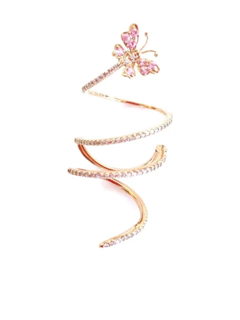Stefere 18K rose gold Butterfly Spiral sapphire and diamond ring Pink NPR211B02