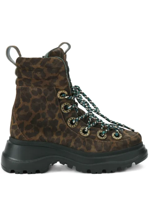 Kurt Geiger London Kensington crystal-embellished leopard boots Brown 4991835289