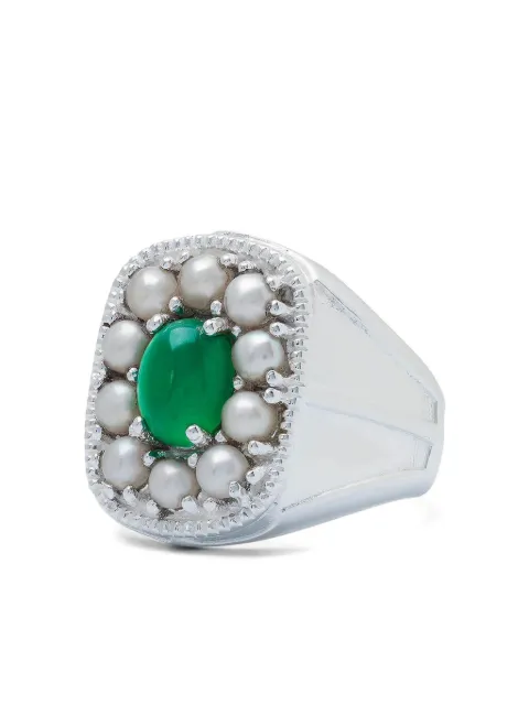 VEERT pearl-detail ring Silver SRI1352WG