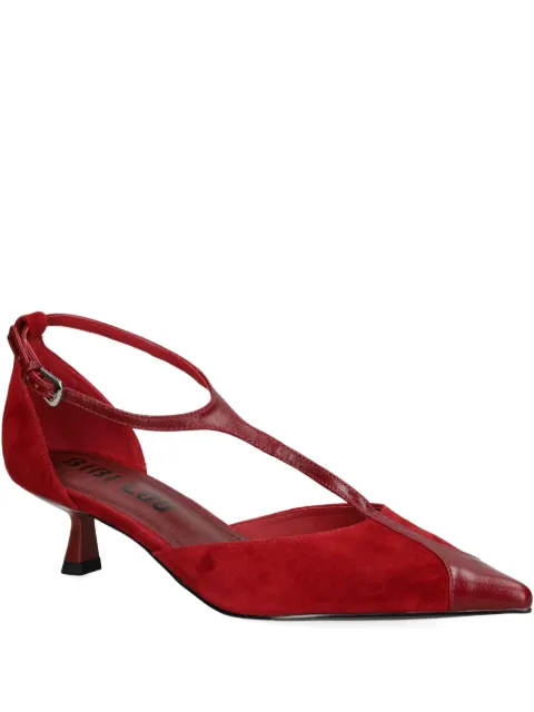 Bibi Lou 40mm Canna T-strap pointed pumps Red 520Z31VK