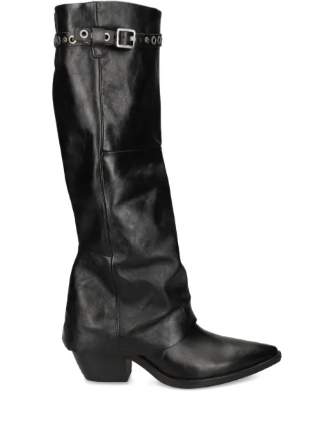A.S.98 buckle eyelet boots Black B84301