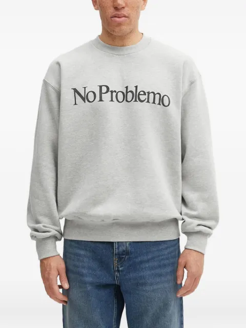 NO PROBLEMO logo-detail crew-neck sweater Grey NP2000