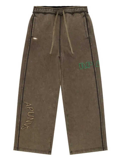 A BATHING APE® embroidered track pants Brown APTC663XXP