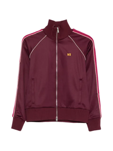 Wales Bonner striped-panel zip-up track top Red WA25JE01JE10