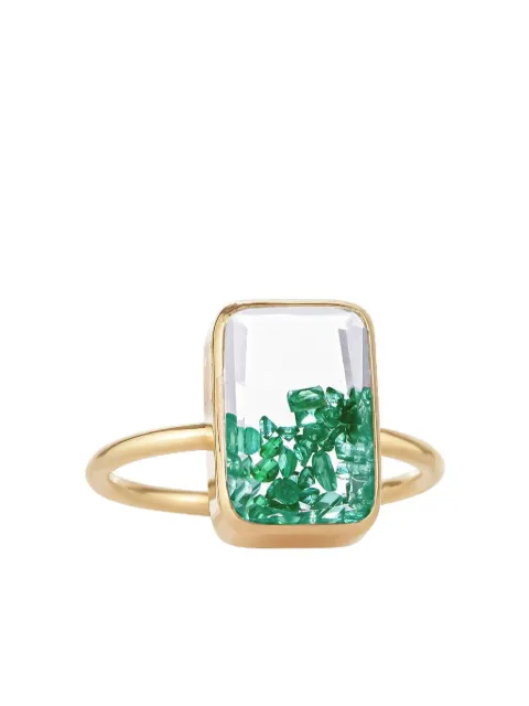 Moritz Glik 18K yellow gold emerald and sapphire ring Gold R1174E