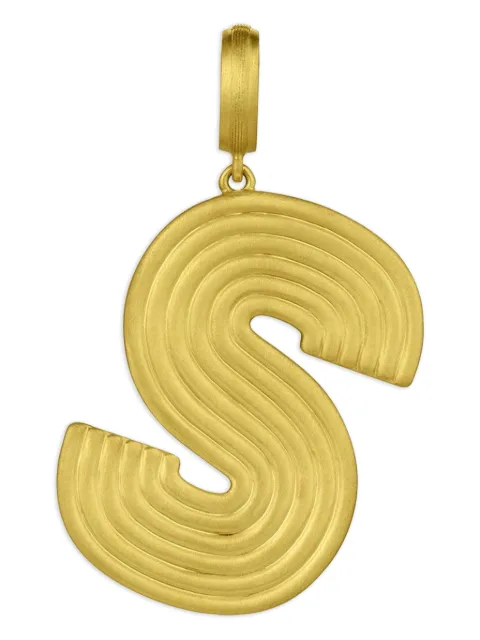 Leigh Maxwell 18K yellow gold ridged S pendant Gold LMCH192S