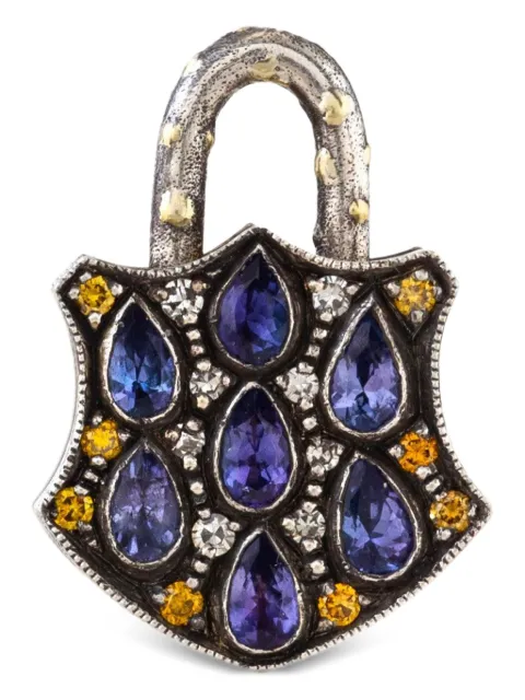Sevan Bıçakçı sterling silver Padlock tanzanite and diamond pendant Silver P2097