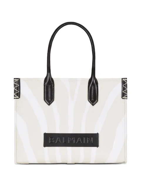 Balmain medium logo-patch tote bag White FN0FF939TCZQGWT