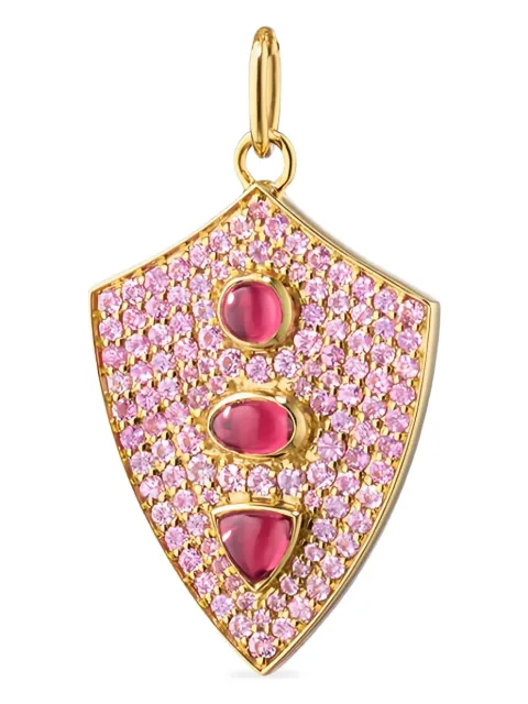 MONICA RICH KOSANN 18K yellow gold Fearless sapphire and rhodolite pendant Gold CHPINKSHIELDYG