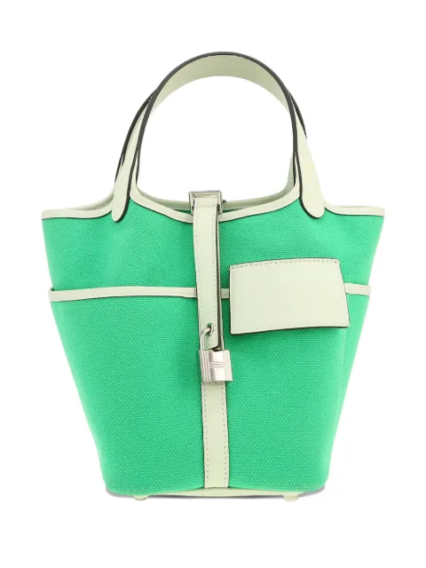 Hermès Pre-Owned 2023 Picotin canvas bucket bag Green 413223