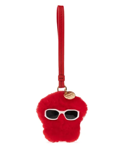 Versace faux-fur bag charm Red 10187491A13763