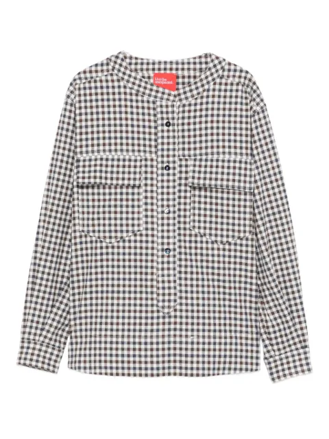 Merci check-print shirt Brown CAM026