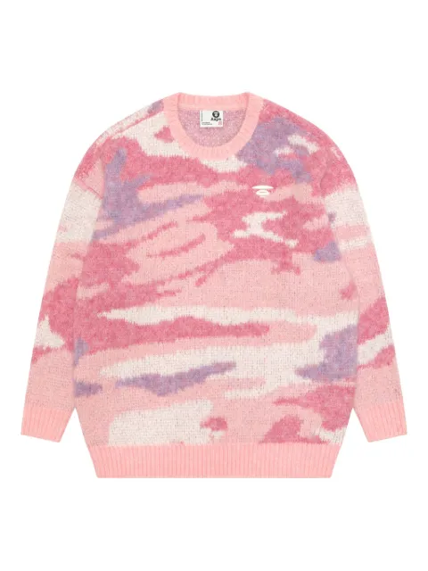 A BATHING APE® camouflage embroidered sweater Pink AKND337XAP
