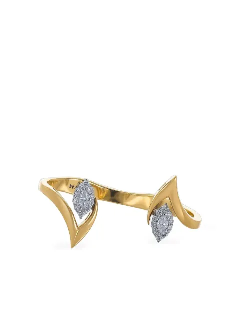 Yeprem 18K white and yellow gold Double Finger diamond ring Gold RI3288