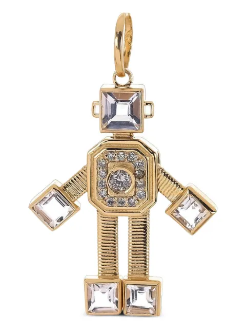 Van Robot 18K yellow gold Robot diamond and morganite pendant Gold BESPOKESOPVR24