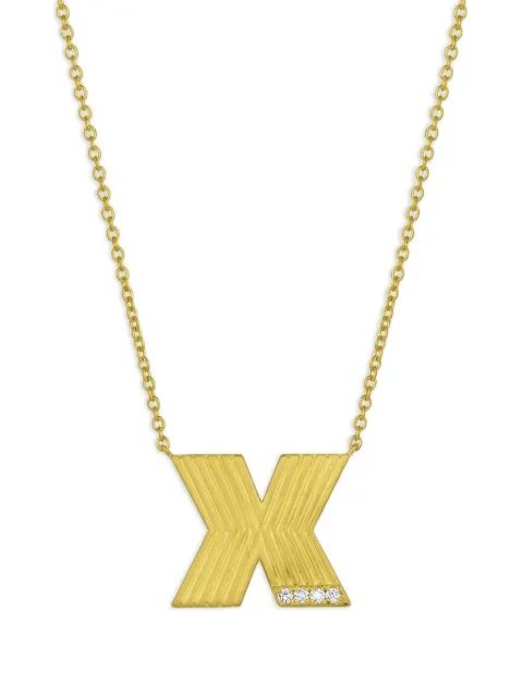 Leigh Maxwell 18K yellow gold Letter X diamond necklace Gold LMN196DIAX