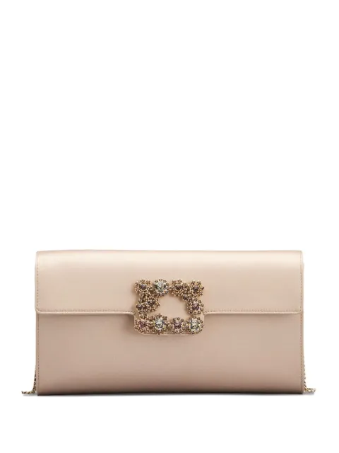Roger Vivier Efflorescence embellished chain clutch bag Neutrals RBWAMFD0200RS0