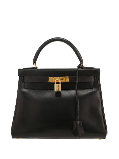 Hermès Pre-Owned 1995 Kelly 28 leather tote bag Black 418277